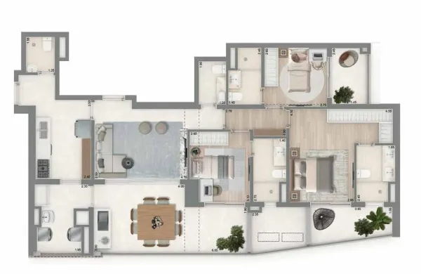 3 dorms — 112,5m² opção B